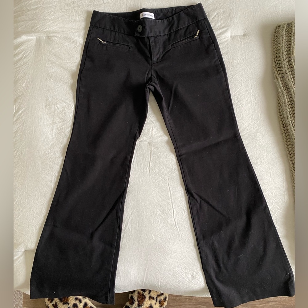 Calvin Klein size 2 black flare pants